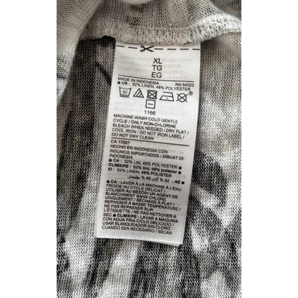 Old Navy Ruffle Trim Linen Blend Palm Print Top Size XL - Picture 5 of 7